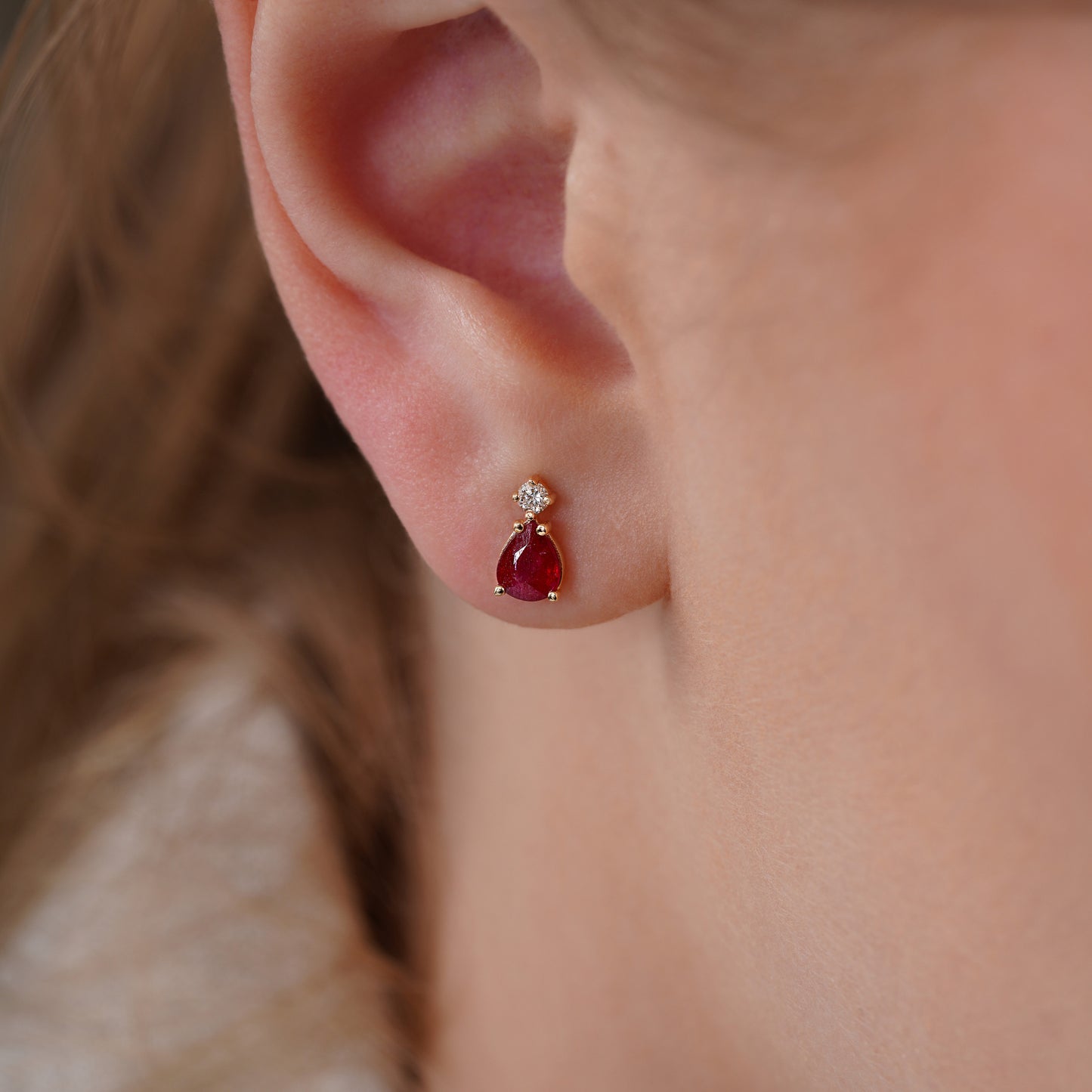 Ruby Diamond Earrings