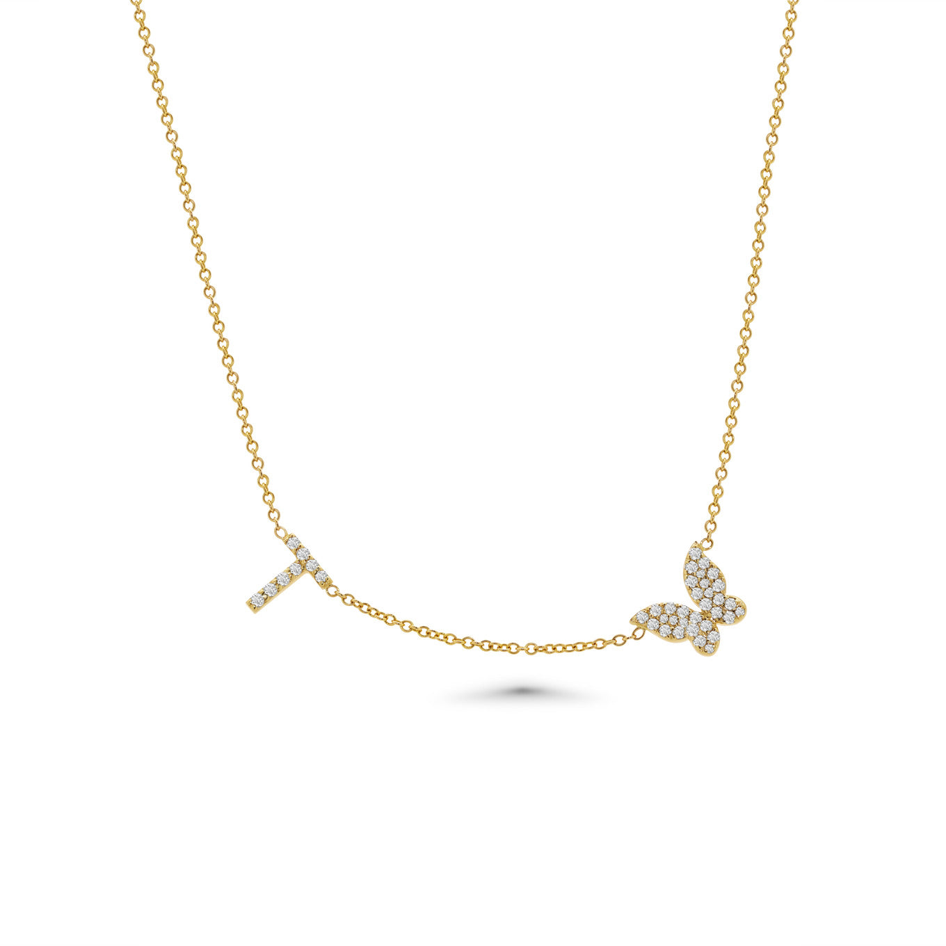 Butterfly Initial Necklace